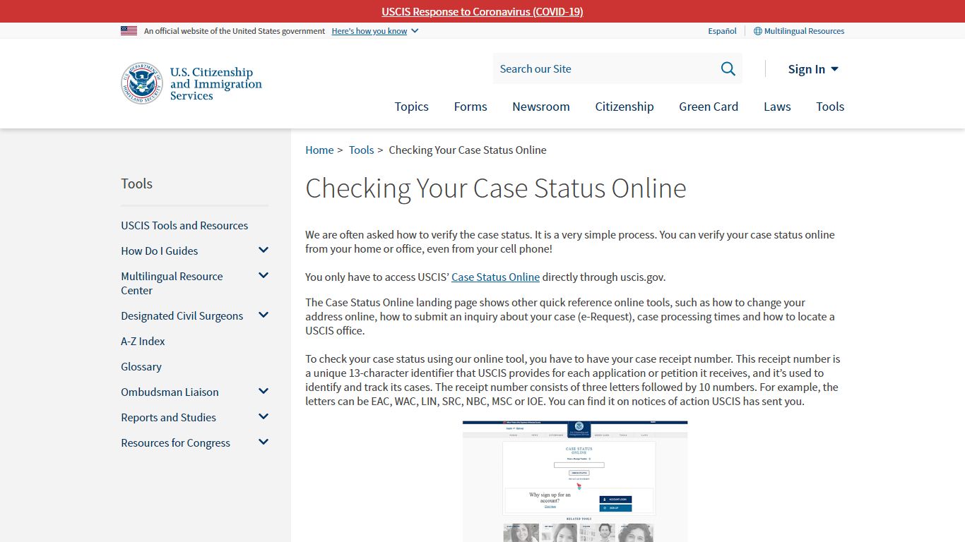 Checking Your Case Status Online | USCIS